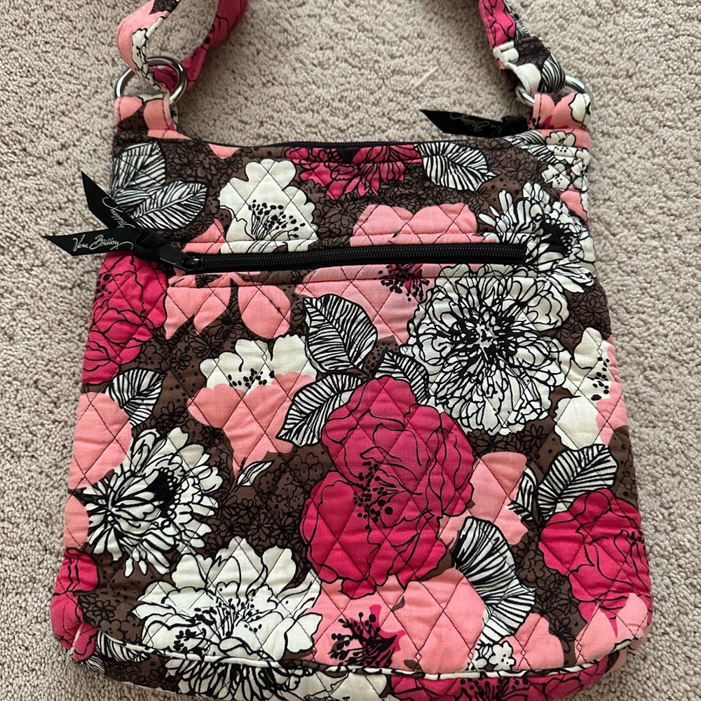 Vera Bradley Floral Quilted Shoulder Bag - Pink and Brown - Picture 3 of 4